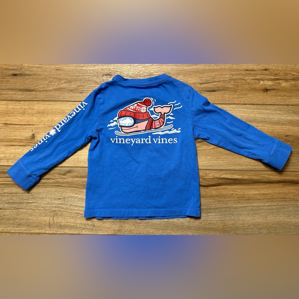Vineyard Vines Blue Long Sleeve Winter Shirt Kids 3T VGUC